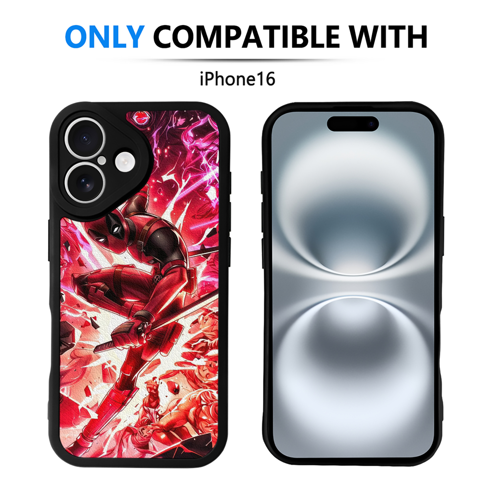 （画像用） Deadpool デッドプール 【iPhone 16シリーズ対応】シリコンスマホケース（レザー調） 材質：シリコン